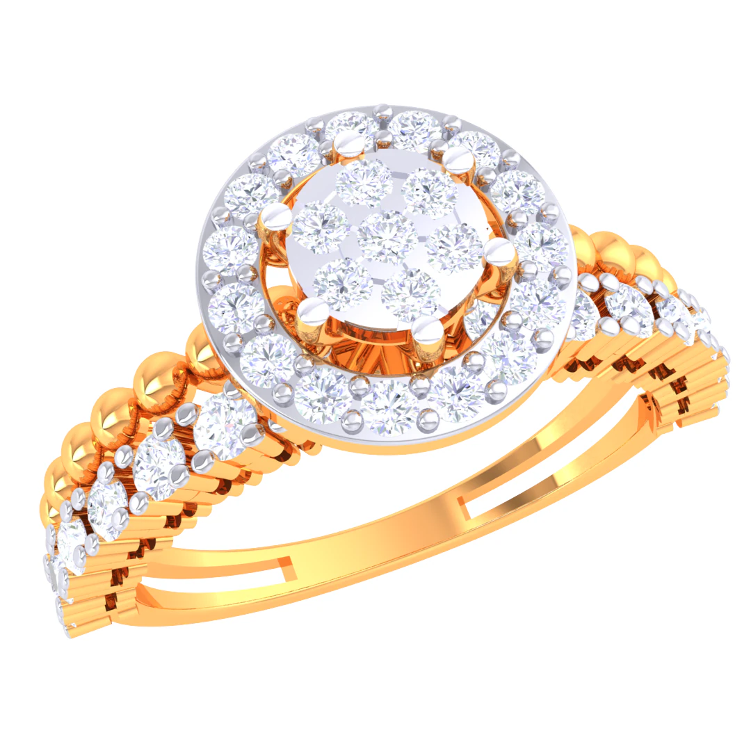 Printable 3D jewelry model of Lady diamond ring 3D Model .c4d .max .obj .3ds .fbx .stl .blend 
