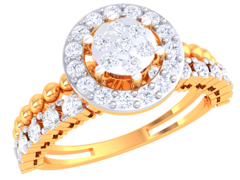 Modèle de bijoux 3D imprimable de la bague en diamant Lady Modèle 3D