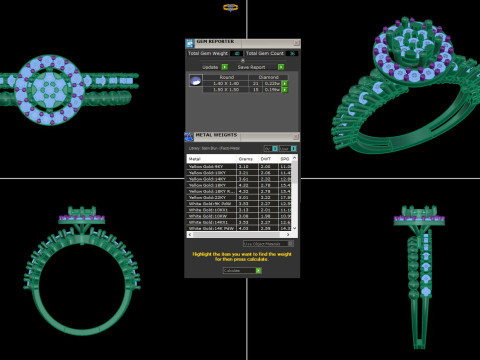 Printable 3D jewelry model of Lady diamond ring 3D Model