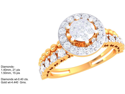 Printable 3D jewelry model of Lady diamond ring 3D Model