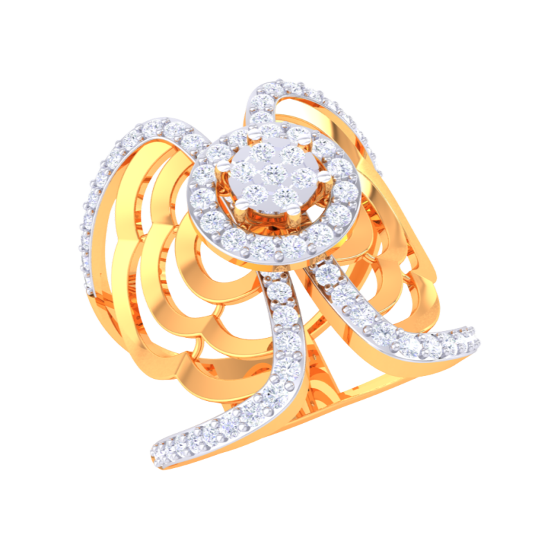 Printable 3D jewelry model of Lady diamond ring 3D मॉडल .c4d .max .obj .3ds .fbx .stl .blend