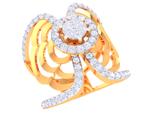 Printable 3D jewelry model of Lady diamond ring Model 3D