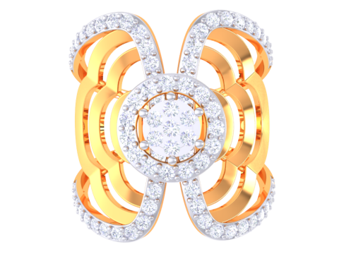 Printable 3D jewelry model of Lady diamond ring 3D मॉडल