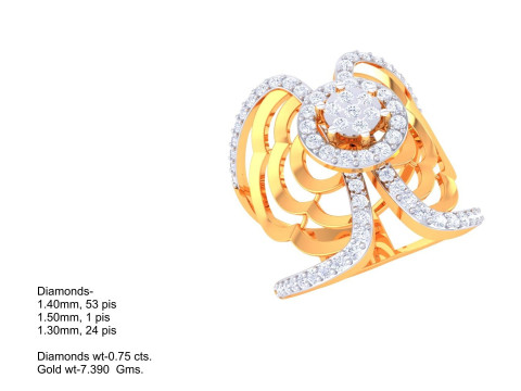 Printable 3D jewelry model of Lady diamond ring 3D मॉडल