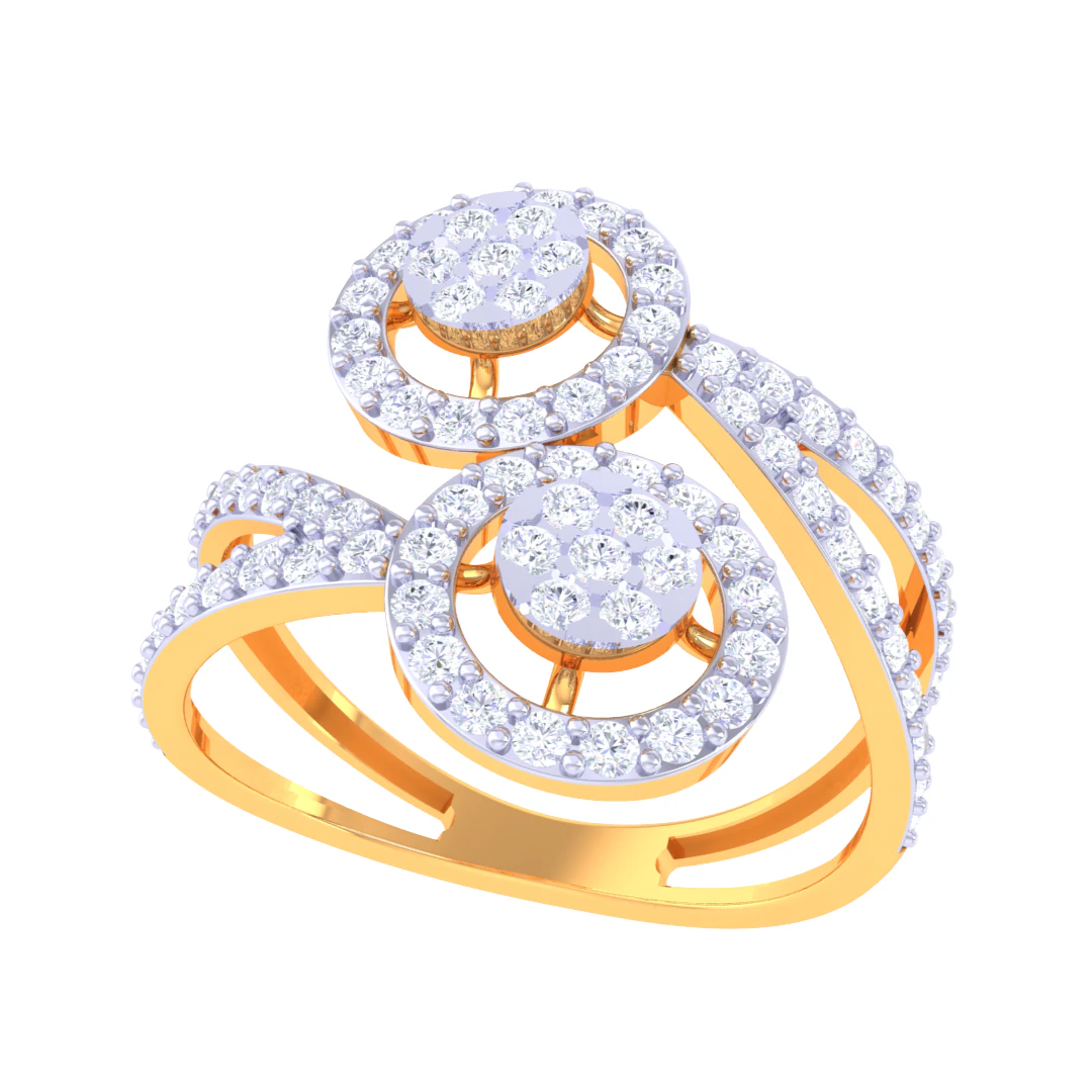 Printable 3D jewelry model of Lady diamond ring 3D Model .c4d .max .obj .3ds .fbx .stl .blend