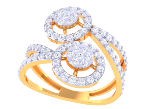 Printable 3D jewelry model of Lady diamond ring 3D Model
