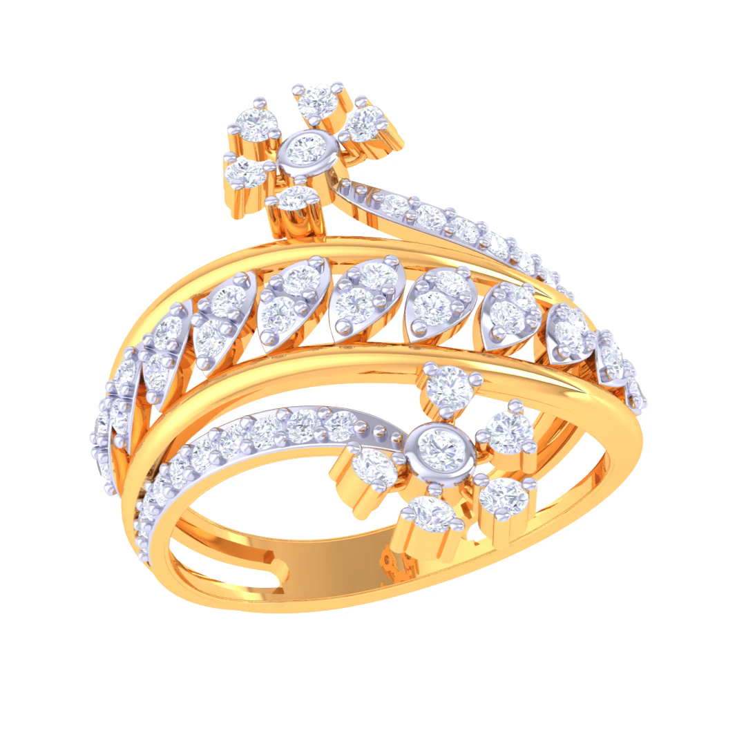 Printable 3D jewelry model of Lady diamond ring 3D Model .c4d .max .obj .3ds .fbx .stl .blend
