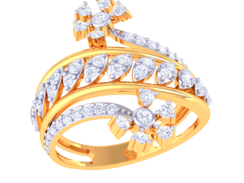 Printable 3D jewelry model of Lady diamond ring Model 3D