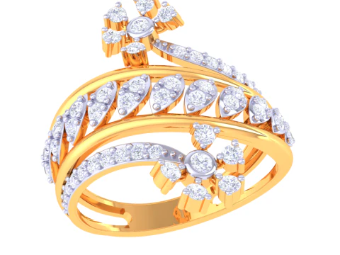 Modello di gioiello stampabile in 3D dell'anello con diamante Lady Modello 3D