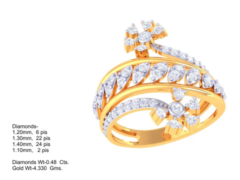 Printable 3D jewelry model of Lady diamond ring 3D Model