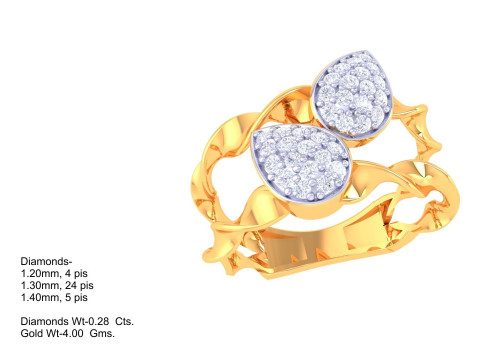 Printable 3D jewelry model of Lady diamond ring Modèle 3D