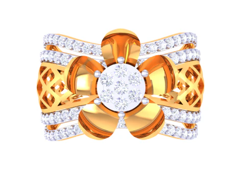Printable 3D jewelry model of Lady diamond ring 3D Model