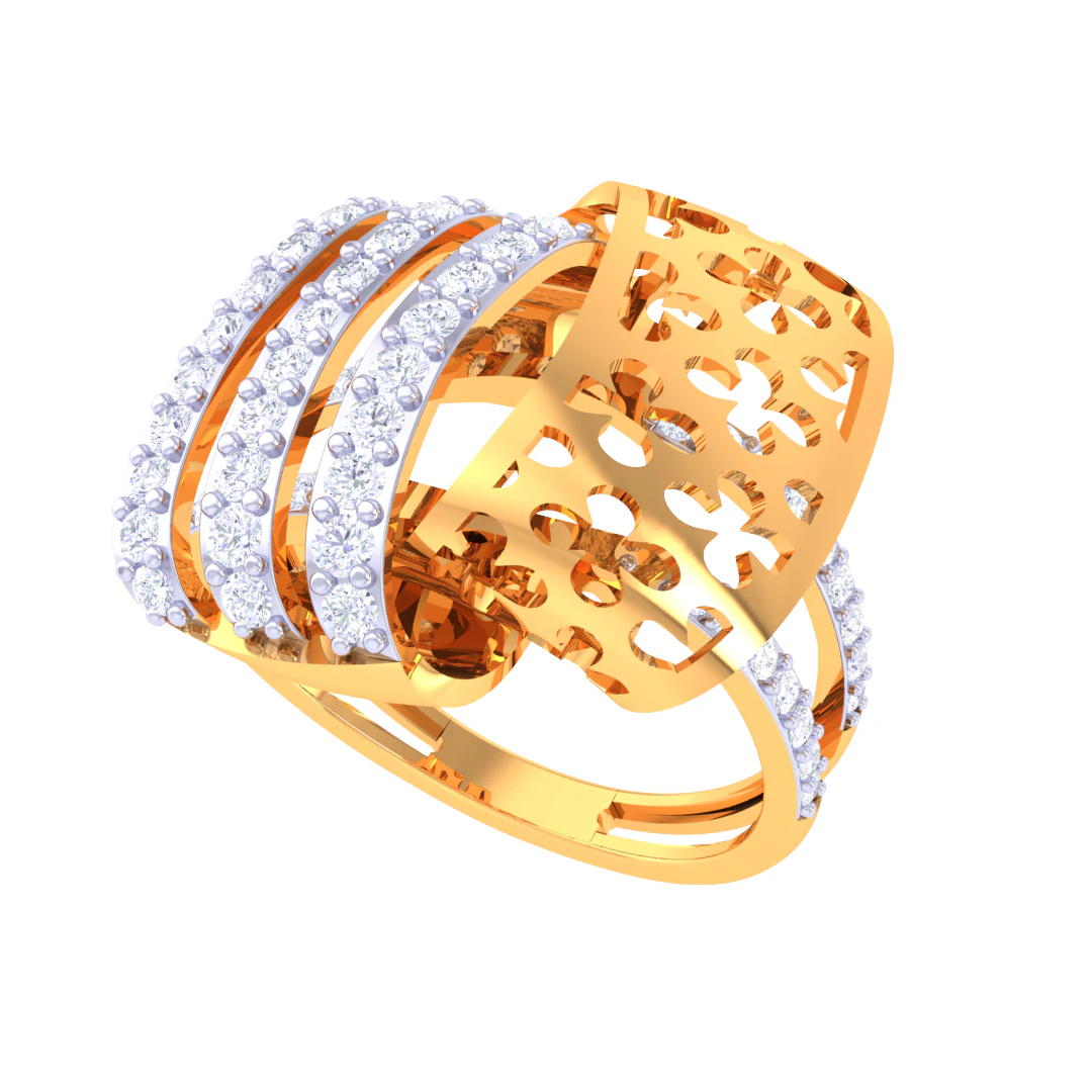 Printable 3D jewelry model of Lady diamond ring 3D Model .c4d .max .obj .3ds .fbx .stl .blend 