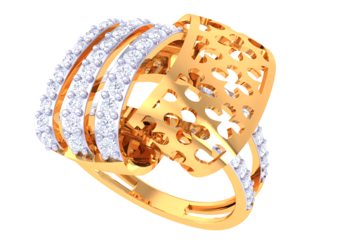 Printable 3D jewelry model of Lady diamond ring 3D Model
