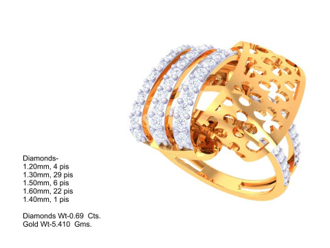 Printable 3D jewelry model of Lady diamond ring 3D Model