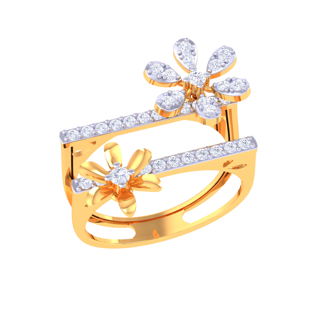 Printable 3D jewelry model of Lady diamond ring 3D Model .c4d .max .obj .3ds .fbx .stl .blend 
