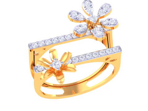 3D-модель ювелирного кольца Lady с бриллиантом для печати 3D Модель