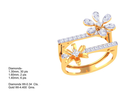 Printable 3D jewelry model of Lady diamond ring 3D 모델