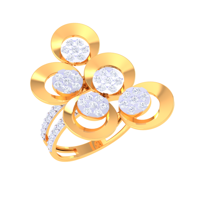 Printable 3D jewelry model of Lady diamond ring 3D Model .c4d .max .obj .3ds .fbx .stl .blend
