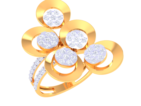 Printable 3D jewelry model of Lady diamond ring Model 3D