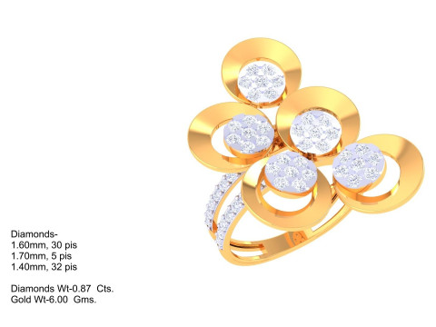 Printable 3D jewelry model of Lady diamond ring 3D Model