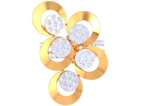 Printable 3D jewelry model of Lady diamond ring 3D Model