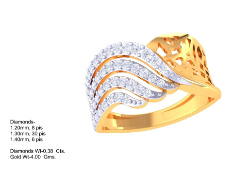 Printable 3D jewelry model of Lady diamond ring Modelo 3D