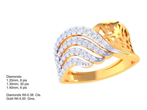 Printable 3D jewelry model of Lady diamond ring 3D Model