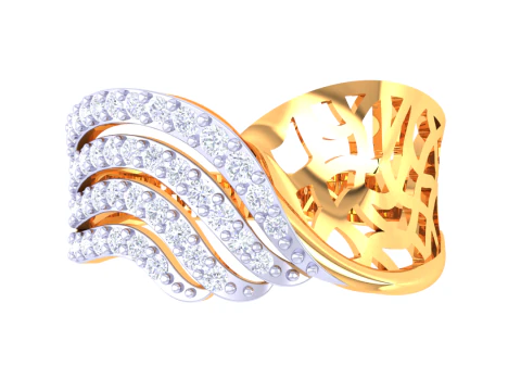 Printable 3D jewelry model of Lady diamond ring 3D Model