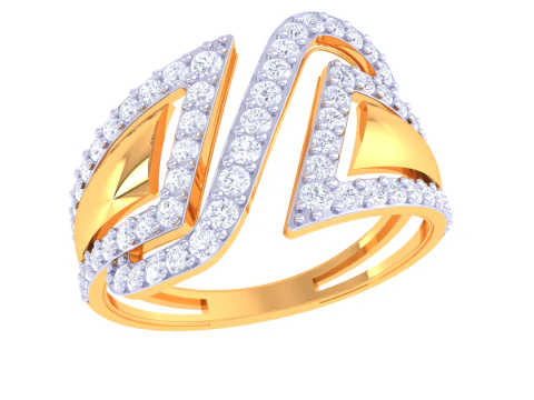 Modello di gioiello stampabile in 3D dell'anello con diamante Lady Modello 3D