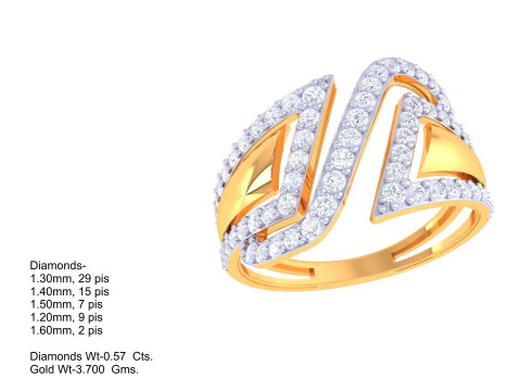 Printable 3D jewelry model of Lady diamond ring 3D Model
