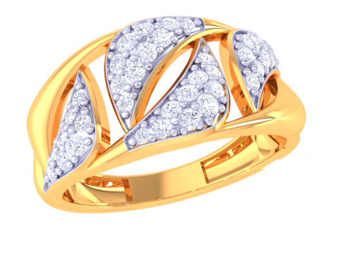 Druckbares 3D-Schmuckmodell eines Damen-Diamantrings 3D Modell