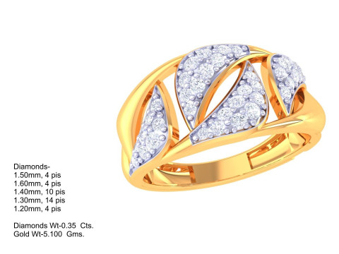 Printable 3D jewelry model of Lady diamond ring 3D 모델