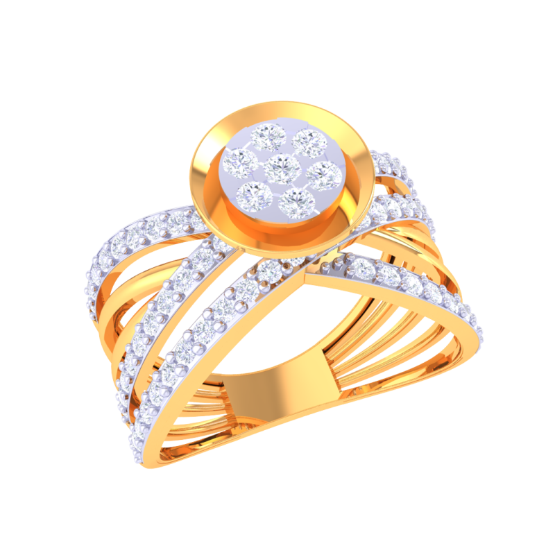 Printable 3D jewelry model of Lady diamond ring 3D Model .c4d .max .obj .3ds .fbx .stl .blend