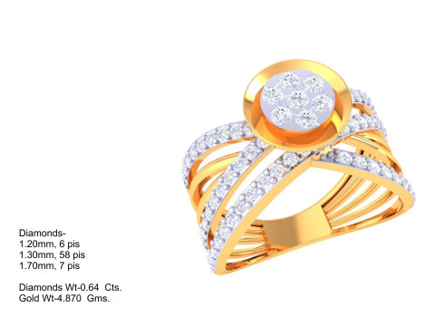 Printable 3D jewelry model of Lady diamond ring 3D Model