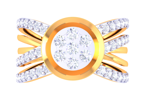 Printable 3D jewelry model of Lady diamond ring 3D Model