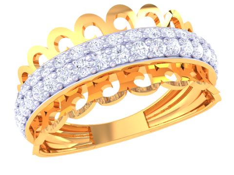 Printable 3D jewelry model of Lady diamond ring Modello 3D