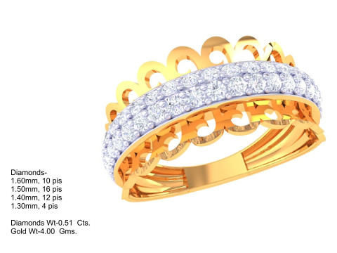 Printable 3D jewelry model of Lady diamond ring 3D मॉडल