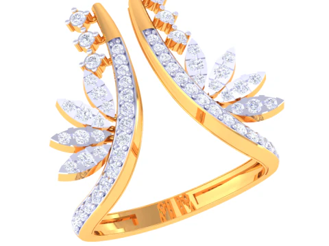 Printable 3D jewelry model of Lady diamond ring 3D Model