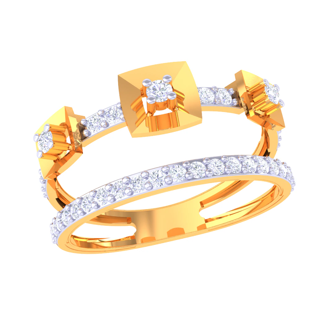 Printable 3D jewelry model of Lady diamond ring 3D Model .c4d .max .obj .3ds .fbx .stl .blend 