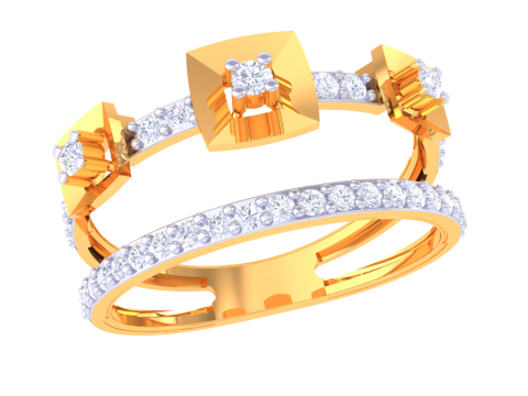 Printable 3D jewelry model of Lady diamond ring Modèle 3D