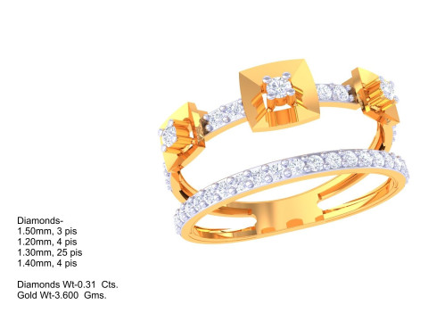 Printable 3D jewelry model of Lady diamond ring 3D Модель