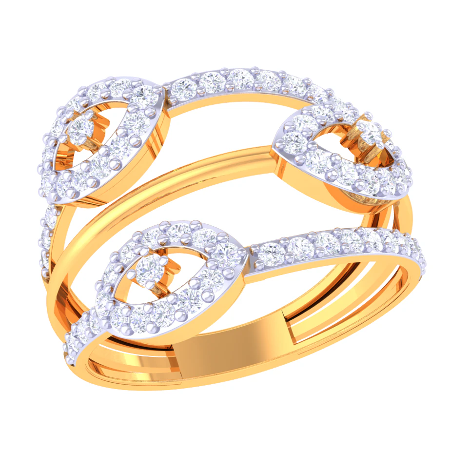 Printable 3D jewelry model of Lady diamond ring 3D Model .c4d .max .obj .3ds .fbx .stl .blend 