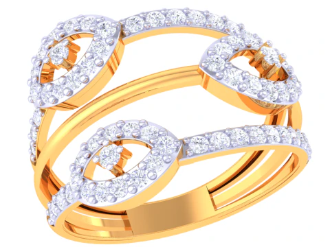 Printable 3D jewelry model of Lady diamond ring 3D Model