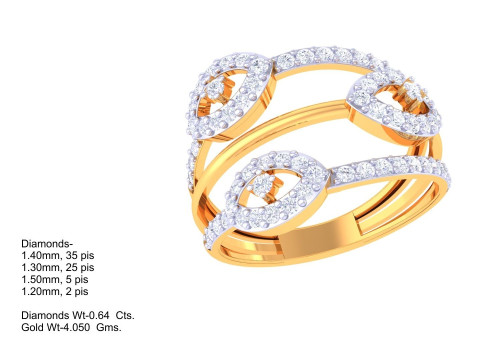 Printable 3D jewelry model of Lady diamond ring Modelo 3D