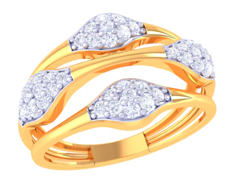 Modelo de joyer&iacute;a 3D imprimible del anillo de diamantes Lady Modelo 3D