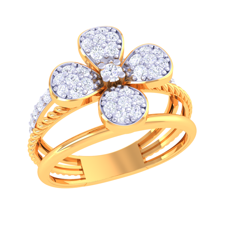 Printable 3D jewelry model of Lady diamond ring Model 3D .c4d .max .obj .3ds .fbx .stl .blend