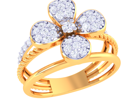Printable 3D jewelry model of Lady diamond ring Model 3D