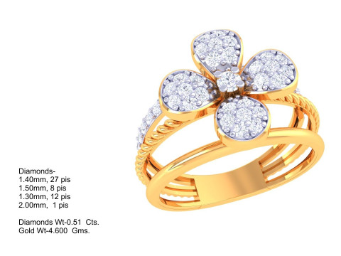 Printable 3D jewelry model of Lady diamond ring Model 3D