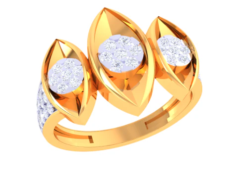 Printable 3D jewelry model of Lady diamond ring 3D Model